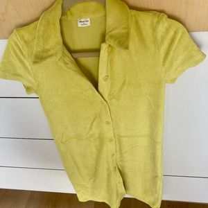 Wilfred Free Terry Chartreuse Button Up Dress
